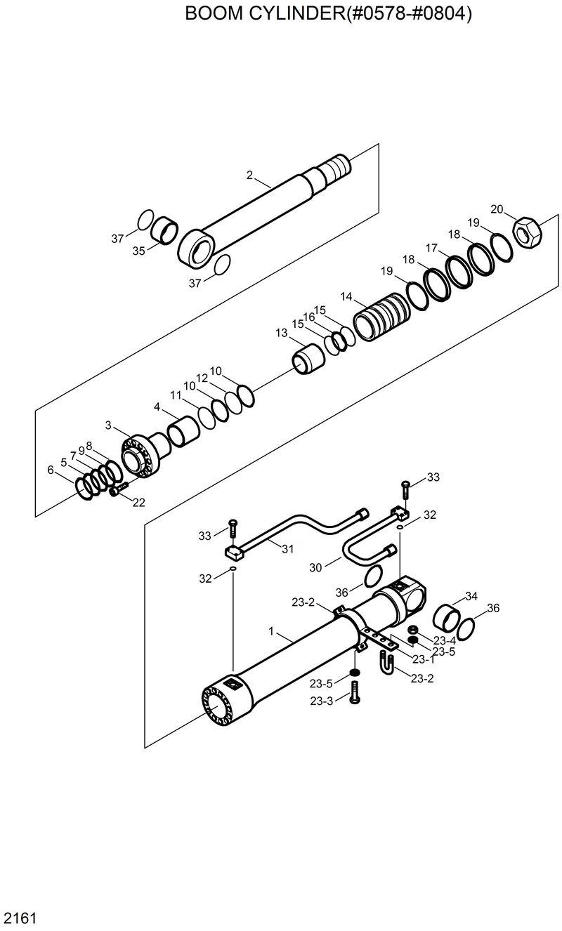 Схема запчастей Hyundai R320LC - BOOM CYLINDER(#0578-#0804) 