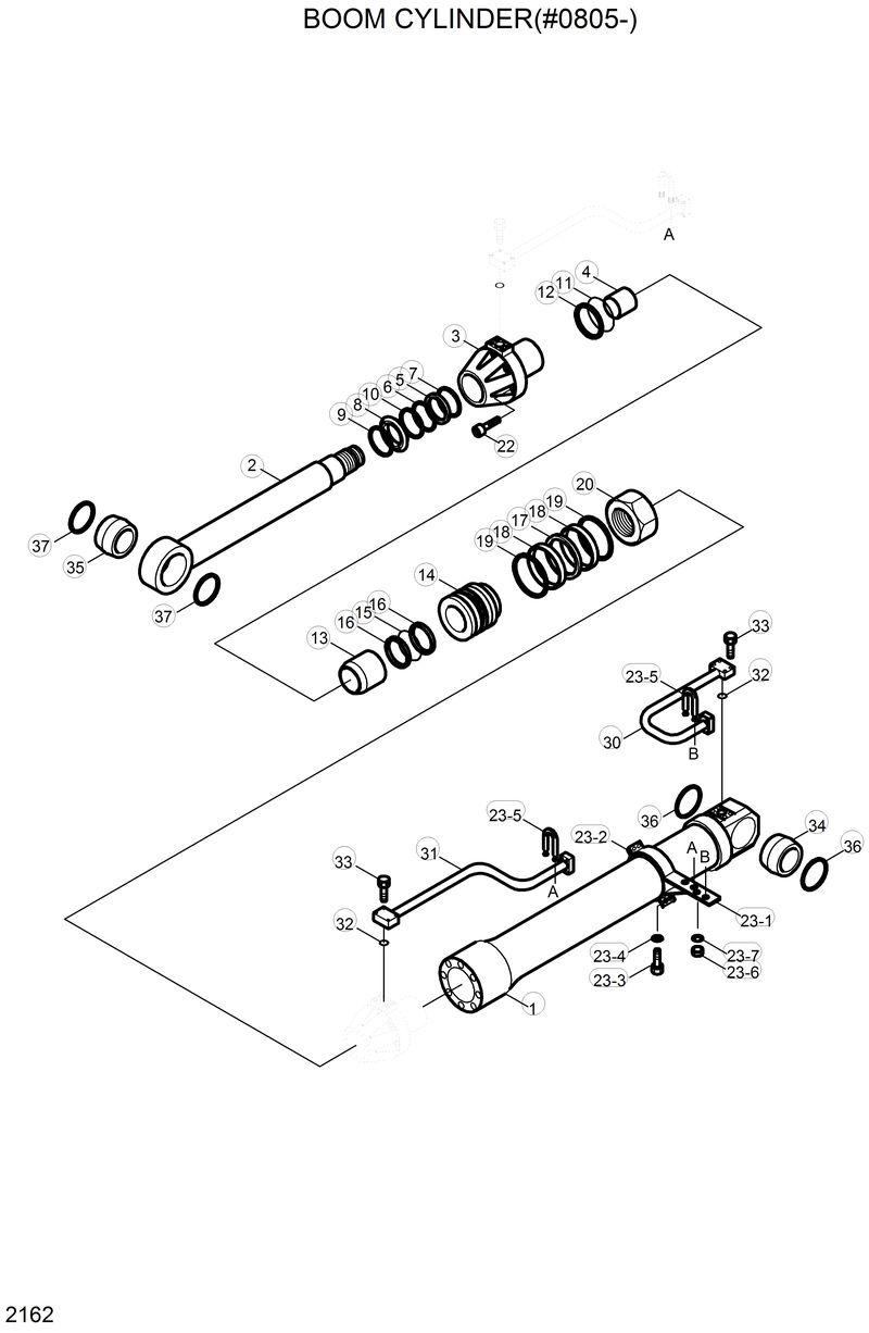 Схема запчастей Hyundai R320LC - BOOM CYLINDER(#0805-) 
