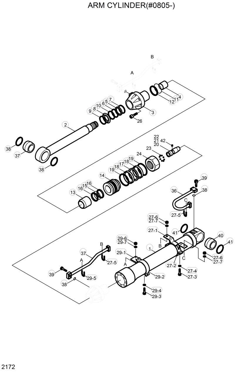 Схема запчастей Hyundai R320LC - ARM CYLINDER(#0805-) 