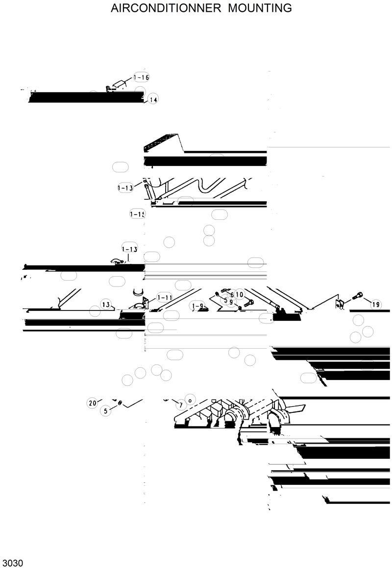 Схема запчастей Hyundai R320LC - AIR CONDITIONER MOUNTING 