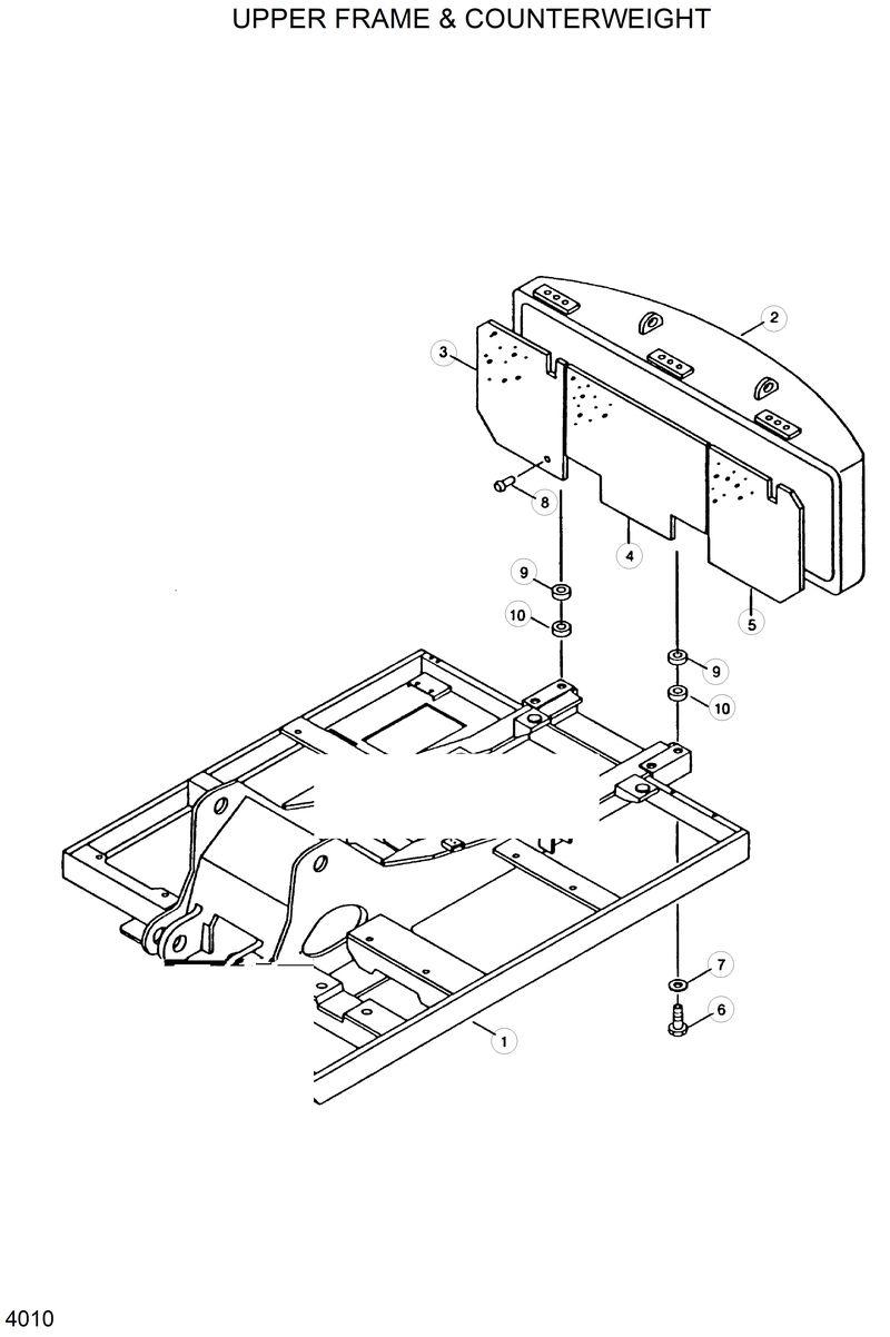 Схема запчастей Hyundai R320LC - UPPER FRAME &amp; COUNTERWEIGHT 