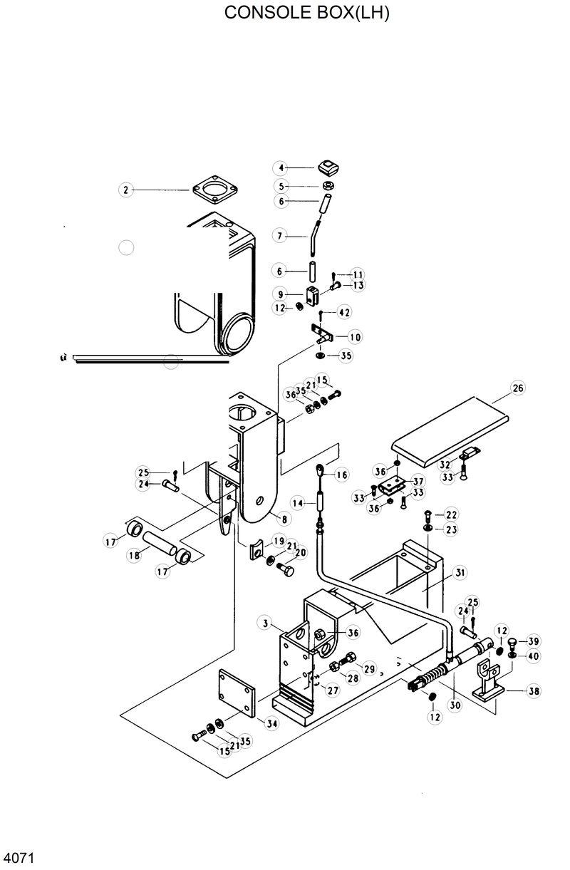 Схема запчастей Hyundai R320LC - CONSOLE BOX-LH 