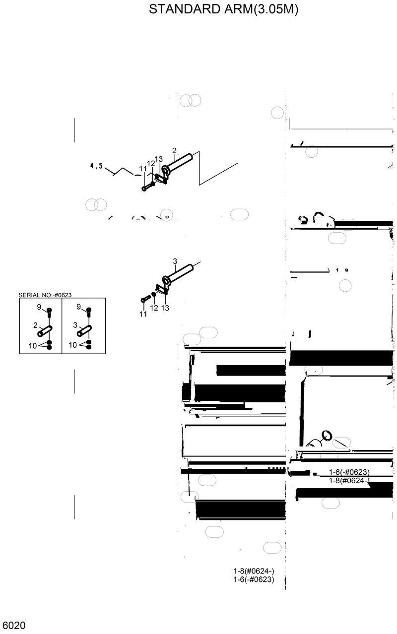 Схема запчастей Hyundai R320LC - STANDARD ARM(3.05M) 