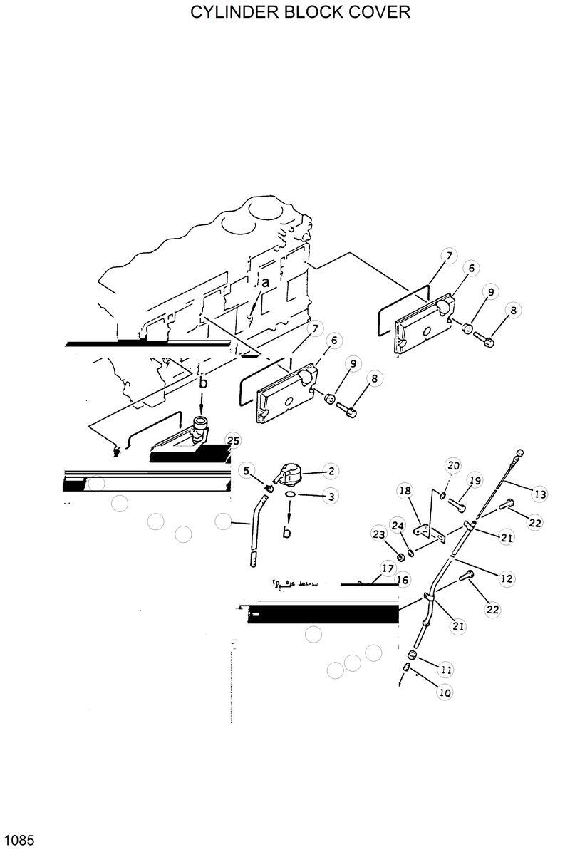 Схема запчастей Hyundai R420 - CYLINDER BLOCK COVER 