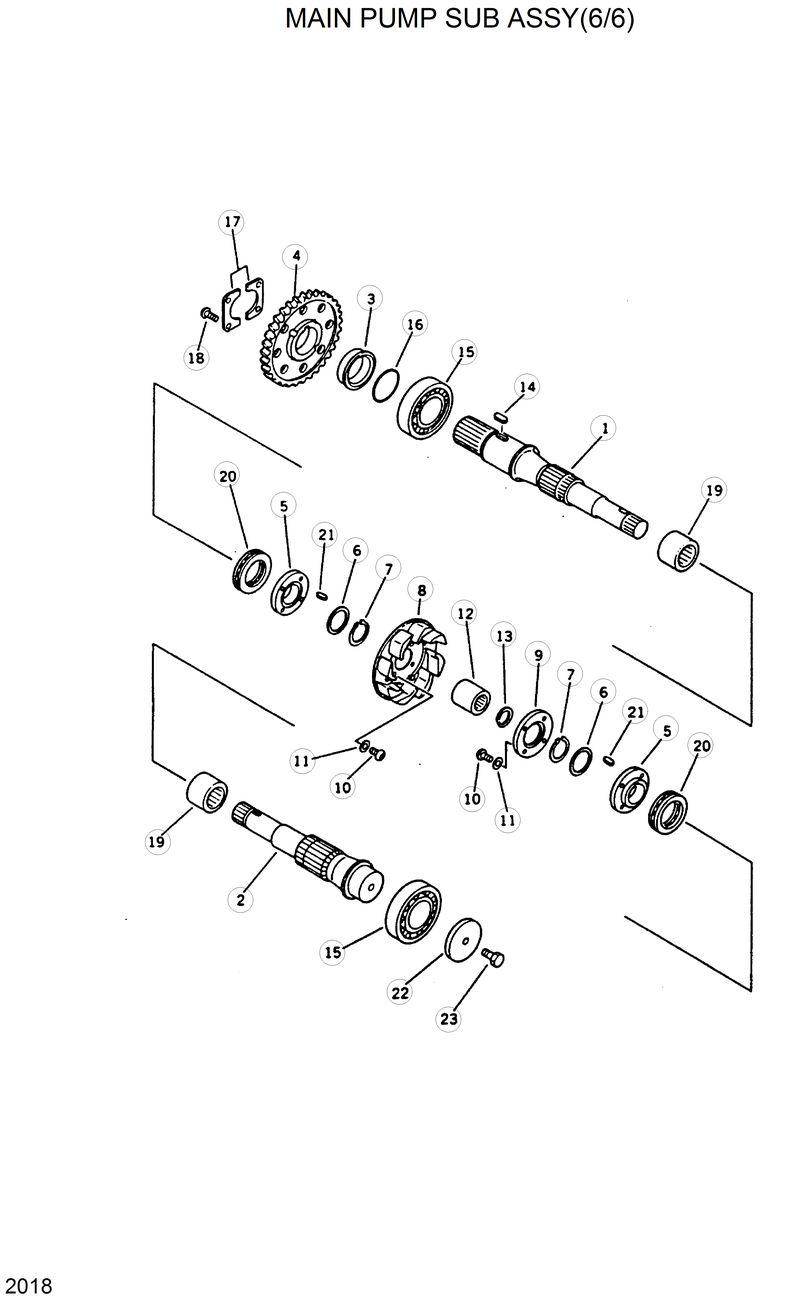 Схема запчастей Hyundai R420 - MAIN PUMP SUB ASSY(6/6) 