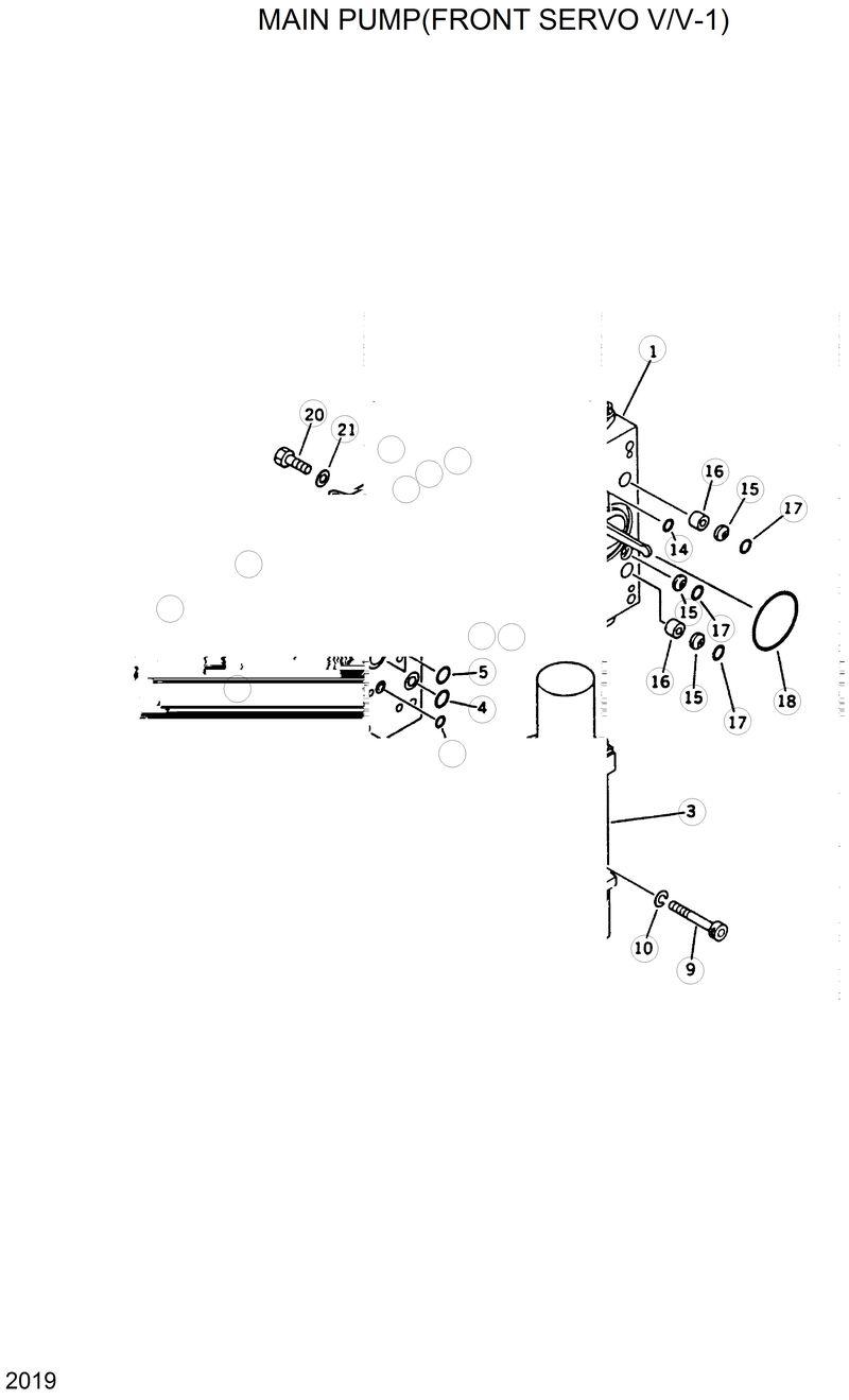 Схема запчастей Hyundai R420 - MAIN PUMP(FRONT SERVO V/V-1) 