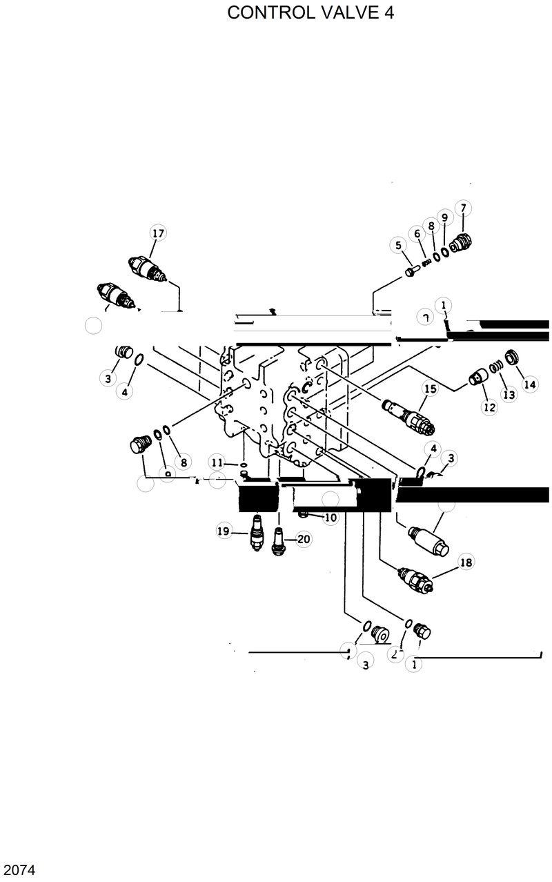 Схема запчастей Hyundai R420 - CONTROL VALVE 4 