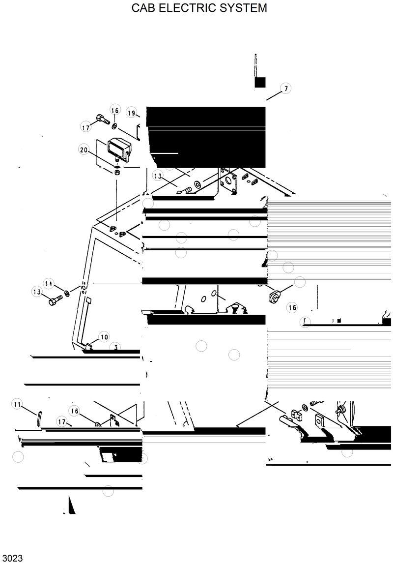 Схема запчастей Hyundai R420 - CAB ELECTRIC SYSTEM 