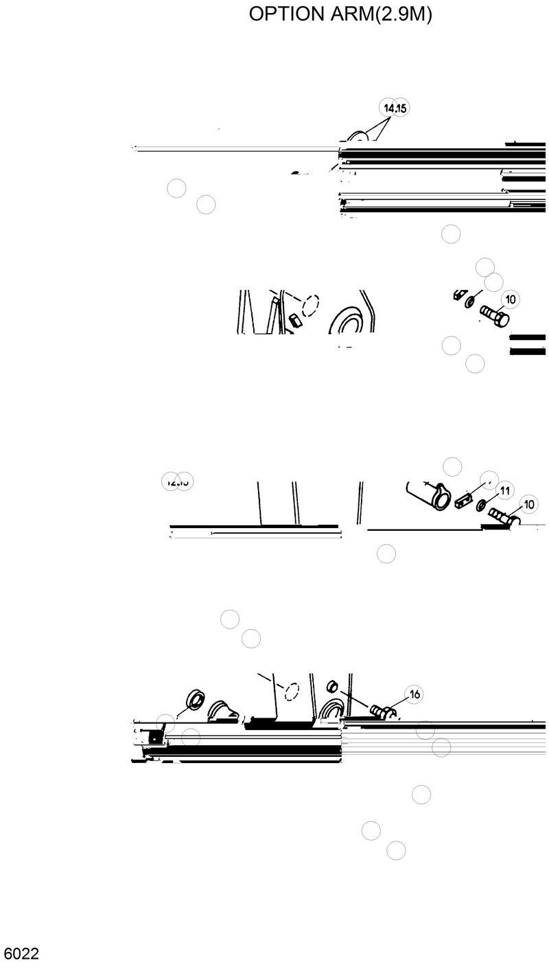 Схема запчастей Hyundai R420 - OPTION ARM(2.9M) 