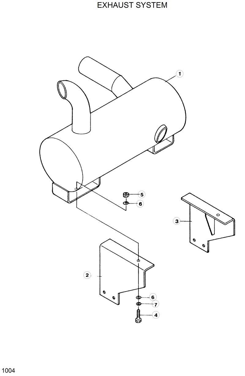 Схема запчастей Hyundai R120W - EXHAUST SYSTEM 