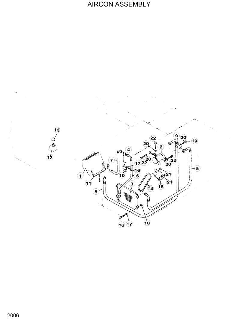 Схема запчастей Hyundai R120W - AIRCON ASSEMBLY 