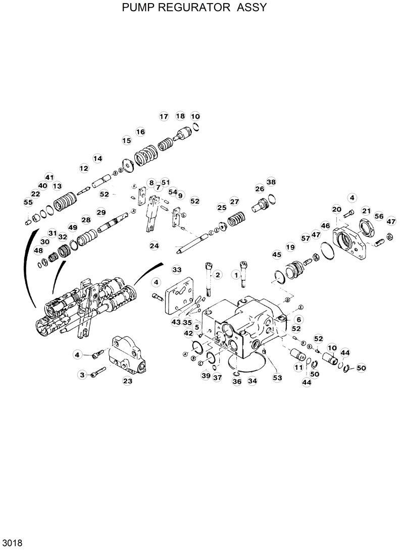Схема запчастей Hyundai R120W - PUMP REGULATOR ASSY 