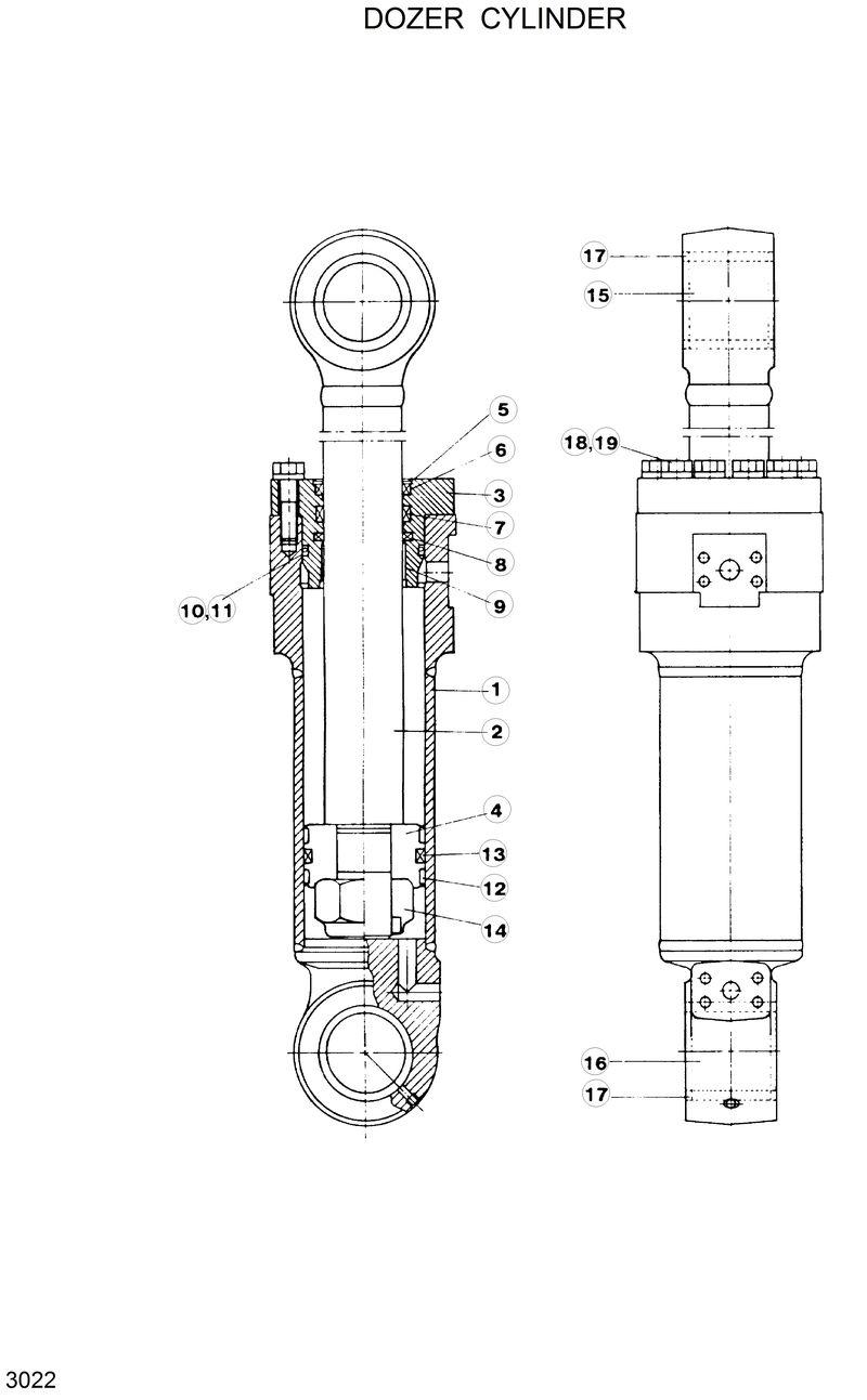 Схема запчастей Hyundai R120W - DOZER CYLINDER 
