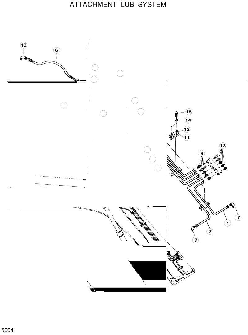 Схема запчастей Hyundai R120W - ATTACHMENT LUB SYSTEM 