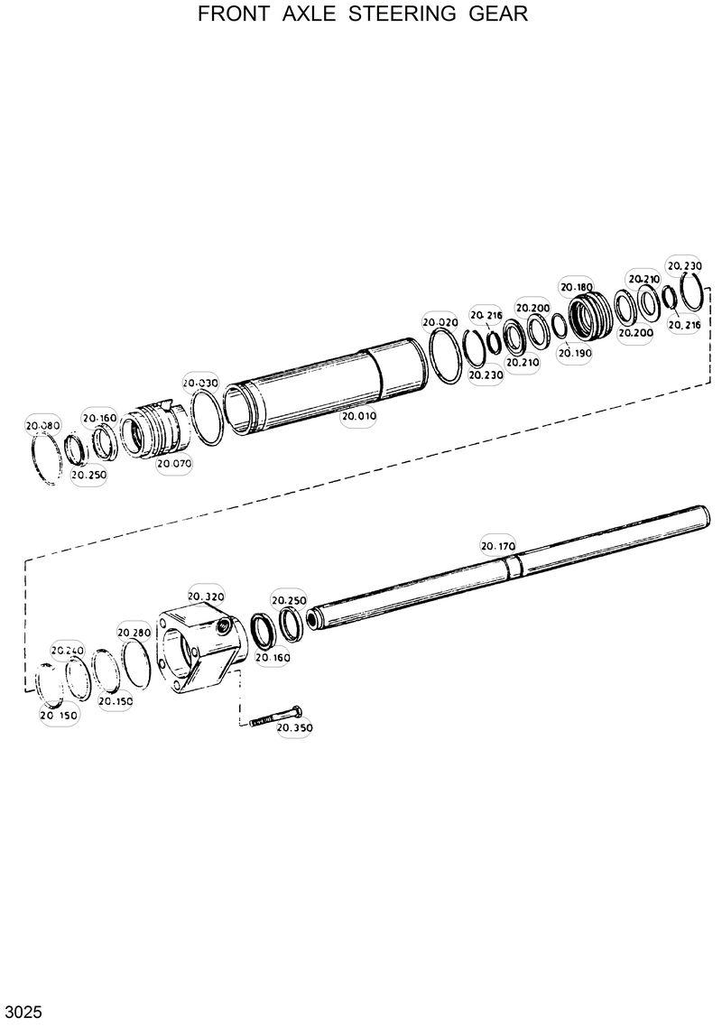 Схема запчастей Hyundai R130W - FRONT AXLE STEERING GEAR 