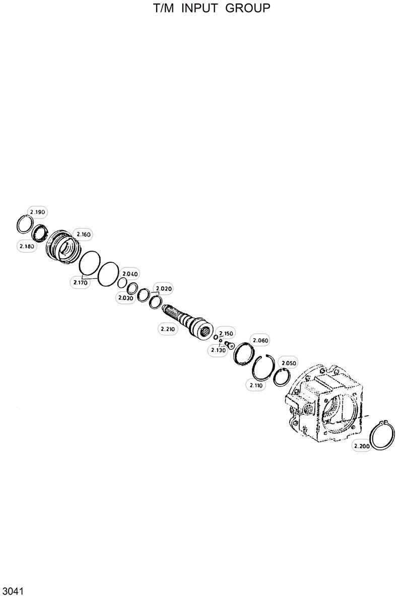 Схема запчастей Hyundai R130W - T/M INPUT GROUP 