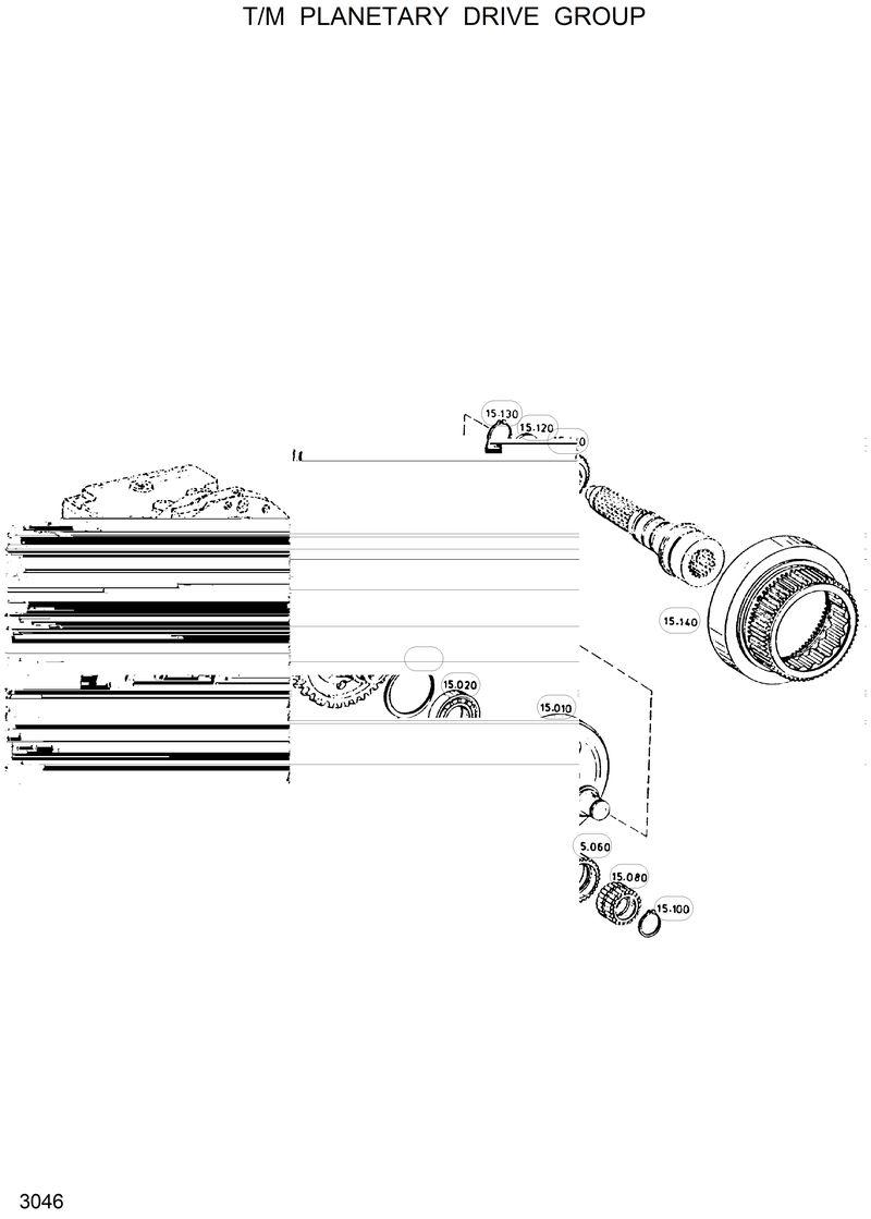 Схема запчастей Hyundai R130W - T/M PLANETARY DRIVE GROUP 