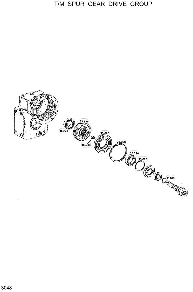 Схема запчастей Hyundai R130W - T/M SPUR GEAR DRIVE GROUP 