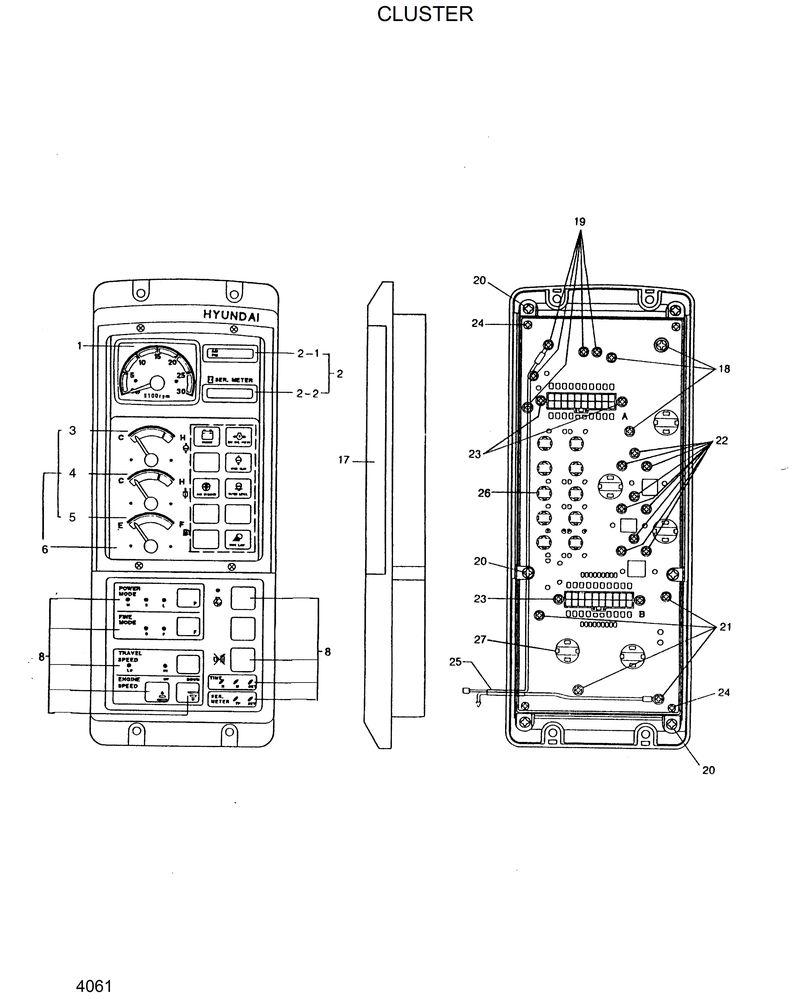 Схема запчастей Hyundai R130W - CLUSTER 