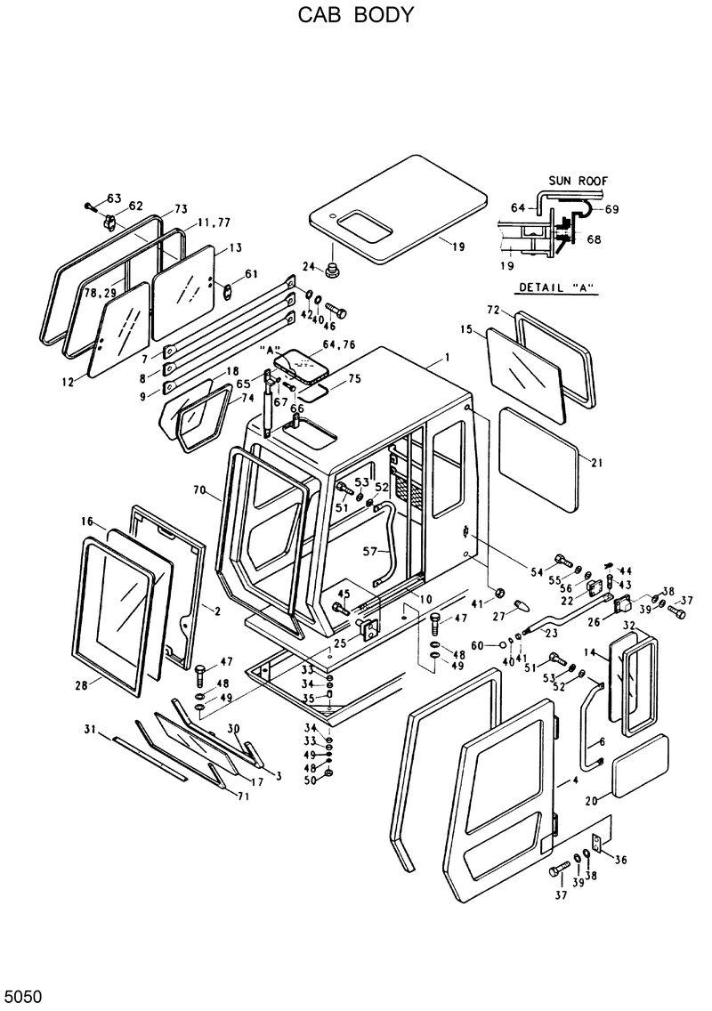Схема запчастей Hyundai R130W - CAB BODY 