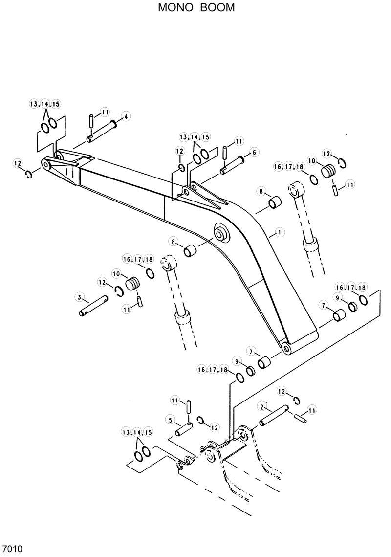 Схема запчастей Hyundai R130W - MONO BOOM 