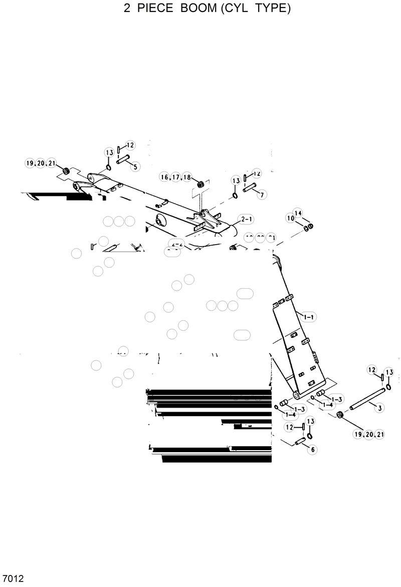 Схема запчастей Hyundai R130W - 2 PIECE BOOM (CYL TYPE) 