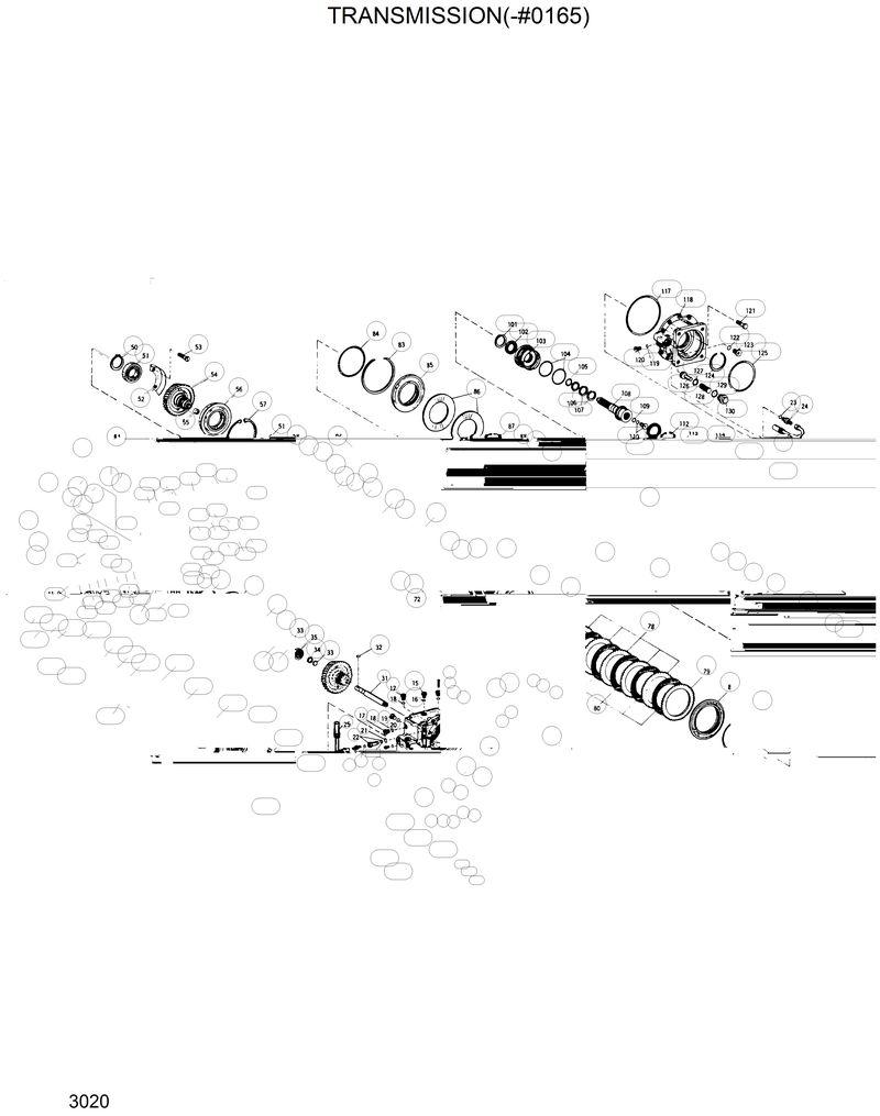 Схема запчастей Hyundai R200W2 - TRANSMISSION(-#0165) 