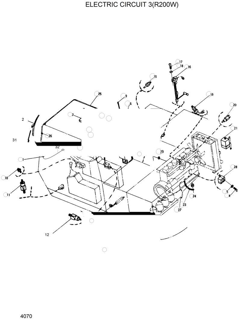 Схема запчастей Hyundai R200W2 - ELECTRICAL CIRCUIT 3(R200W) 