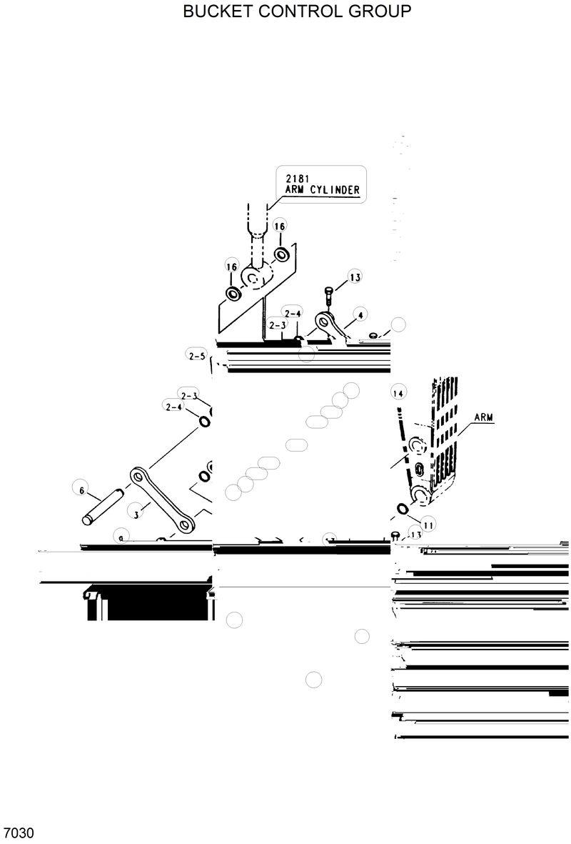 Схема запчастей Hyundai R200W2 - BUCKET CONTROL GROUP 