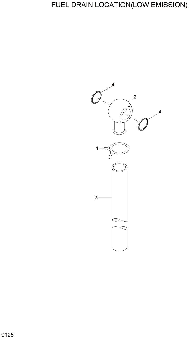 Схема запчастей Hyundai R200W2 - FUEL DRAIN LOCATION(LOW EMISSION) 