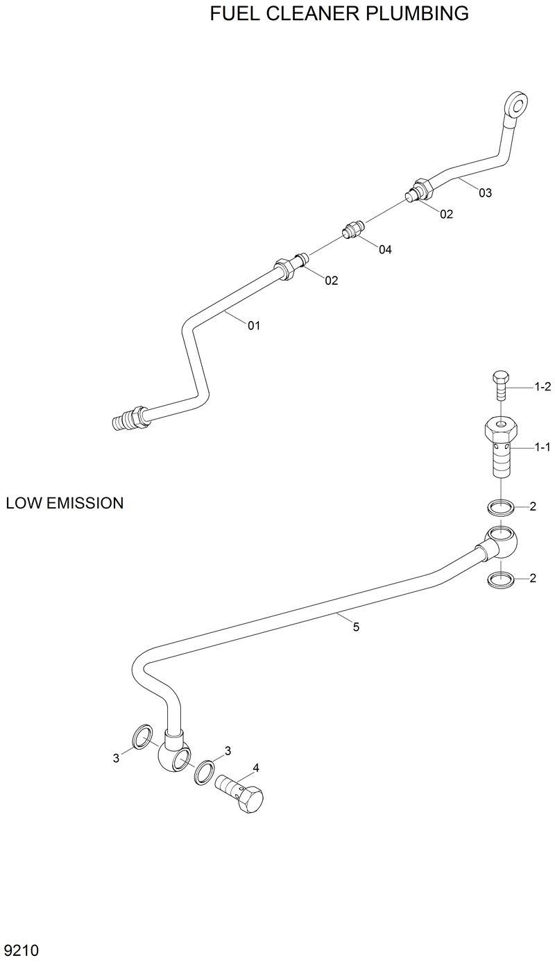Схема запчастей Hyundai R200W2 - FUEL CLEANER PLUMBING 