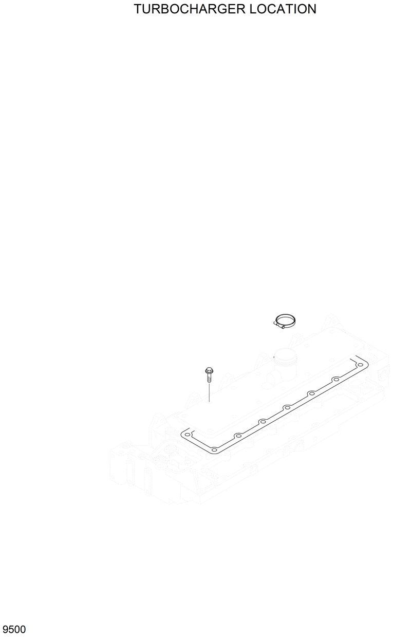 Схема запчастей Hyundai R200W2 - TURBOCHARGER LOCATION 