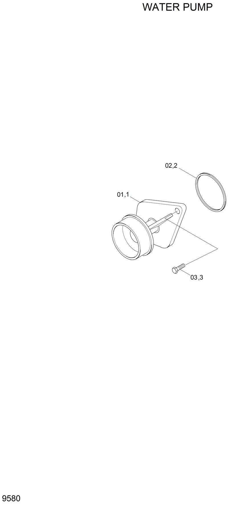 Схема запчастей Hyundai R200W2 - WATER PUMP 