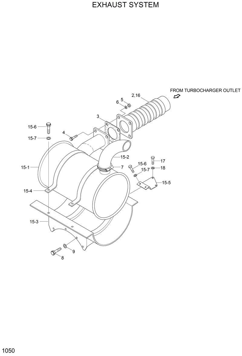 Схема запчастей Hyundai 33HDLL - EXHAUST SYSTEM 