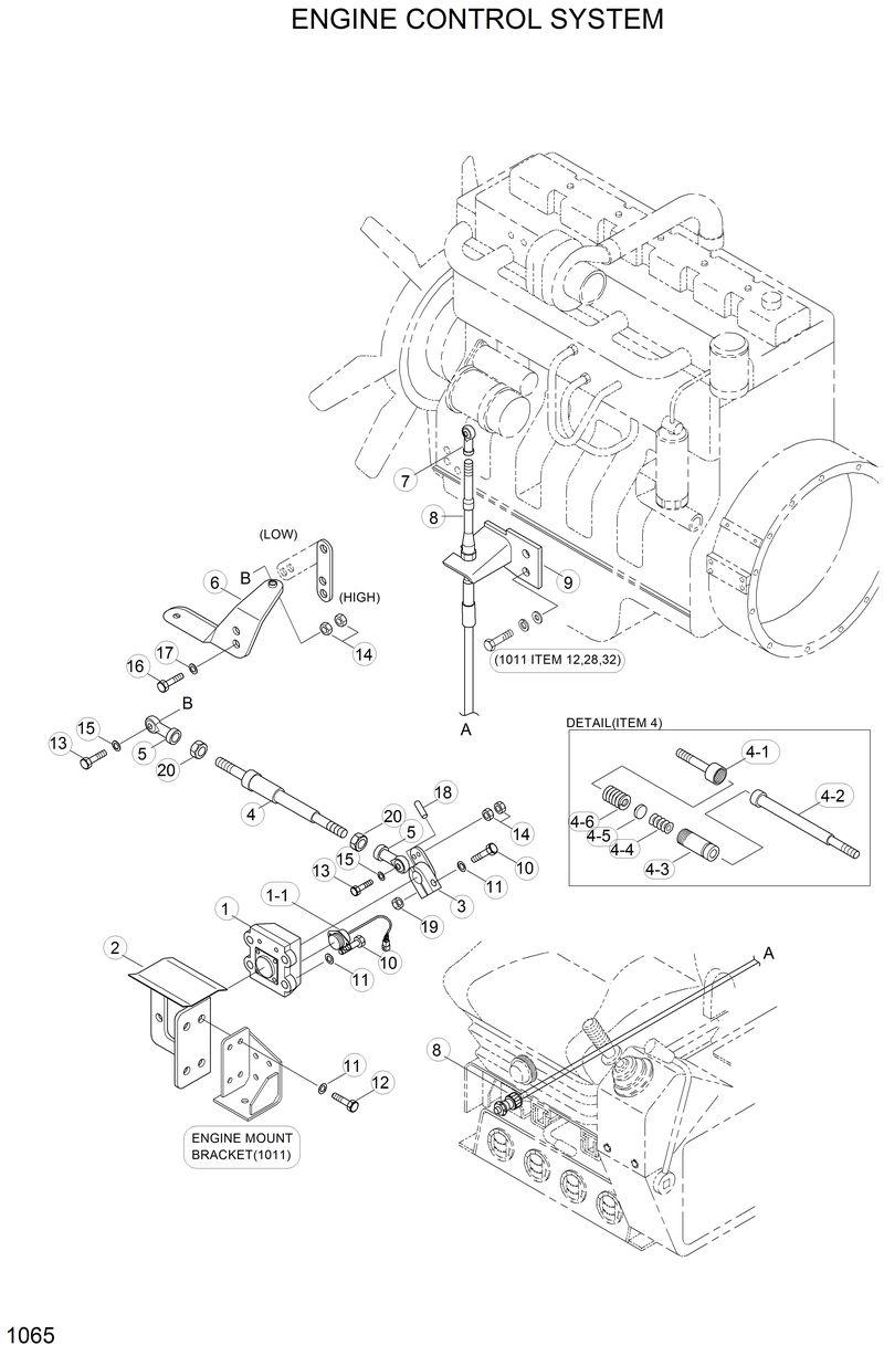 Схема запчастей Hyundai 33HDLL - ENGINE CONTROL SYSTEM 