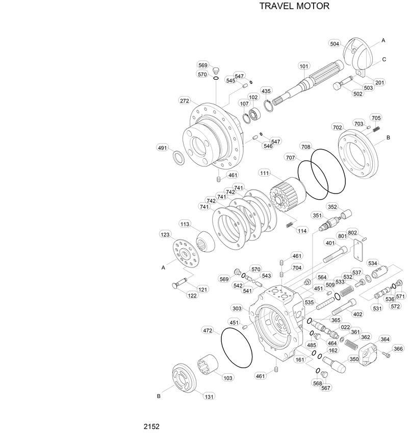 Схема запчастей Hyundai 33HDLL - TRAVEL MOTOR 