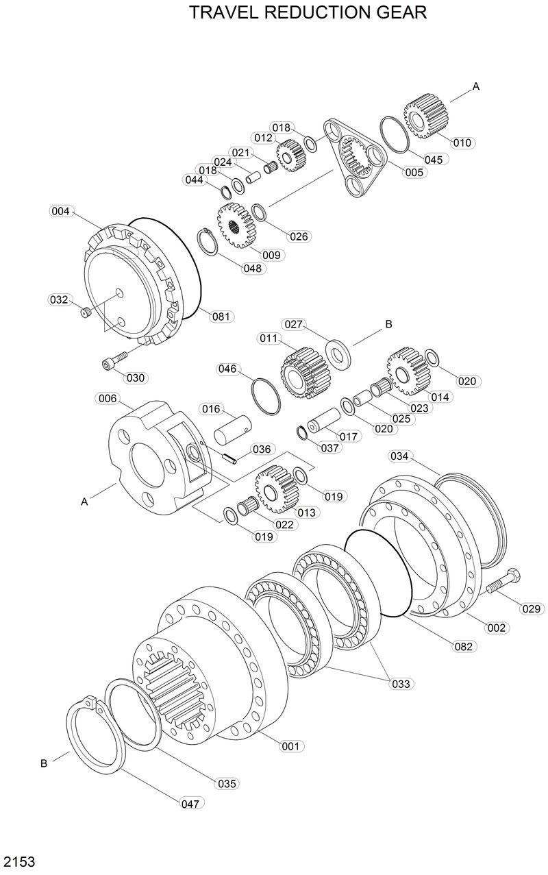 Схема запчастей Hyundai 33HDLL - TRAVEL REDUCTION GEAR 