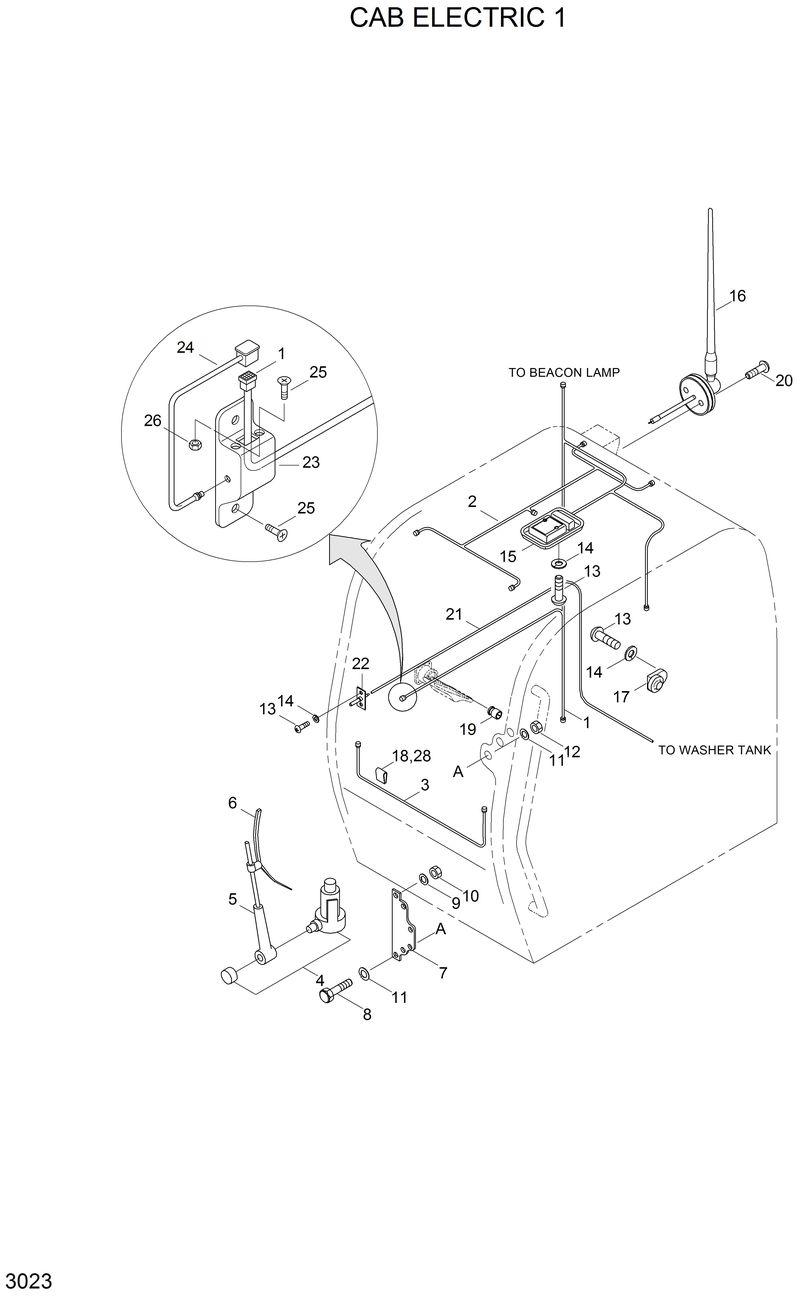 Схема запчастей Hyundai 33HDLL - CAB ELECTRIC 1 