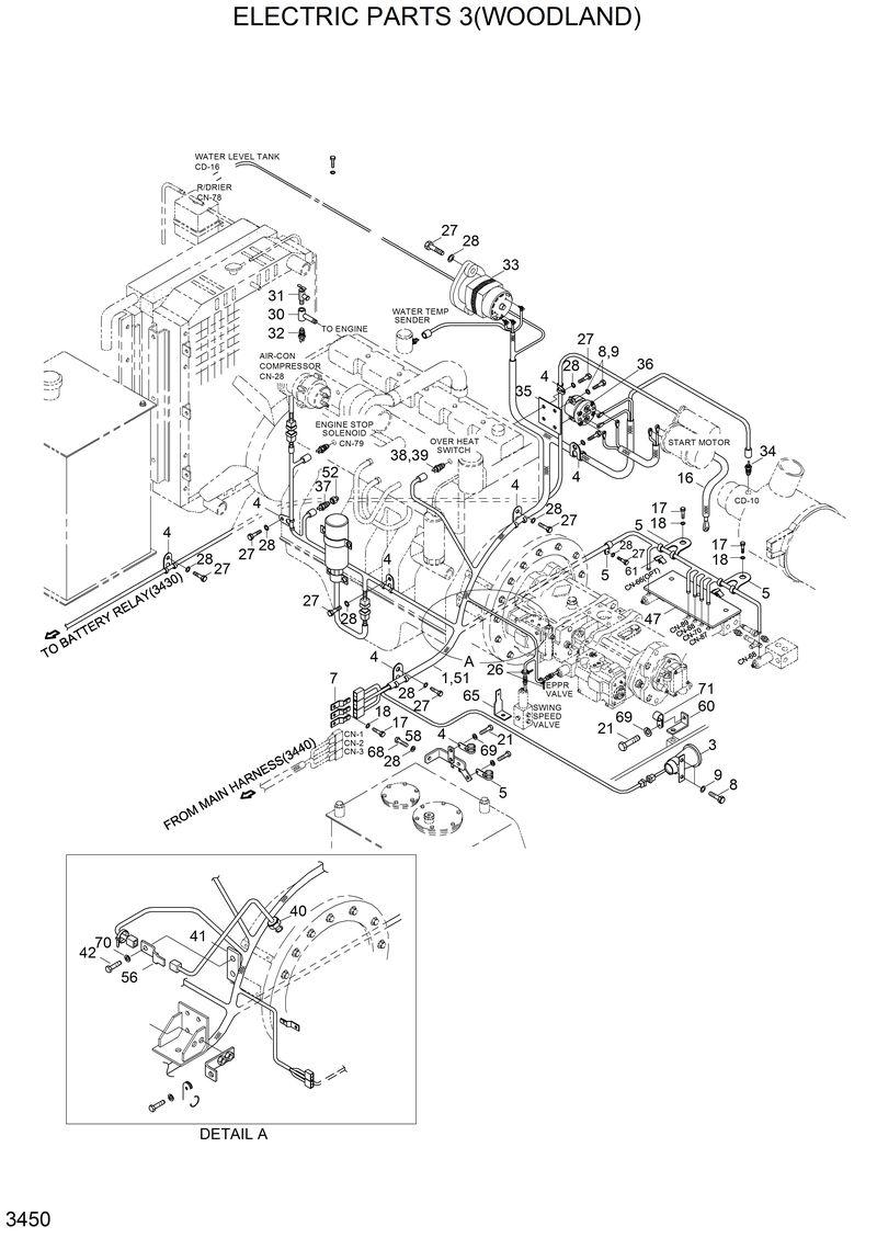 Схема запчастей Hyundai 33HDLL - ELECTRIC PARTS 3(WOODLAND) 