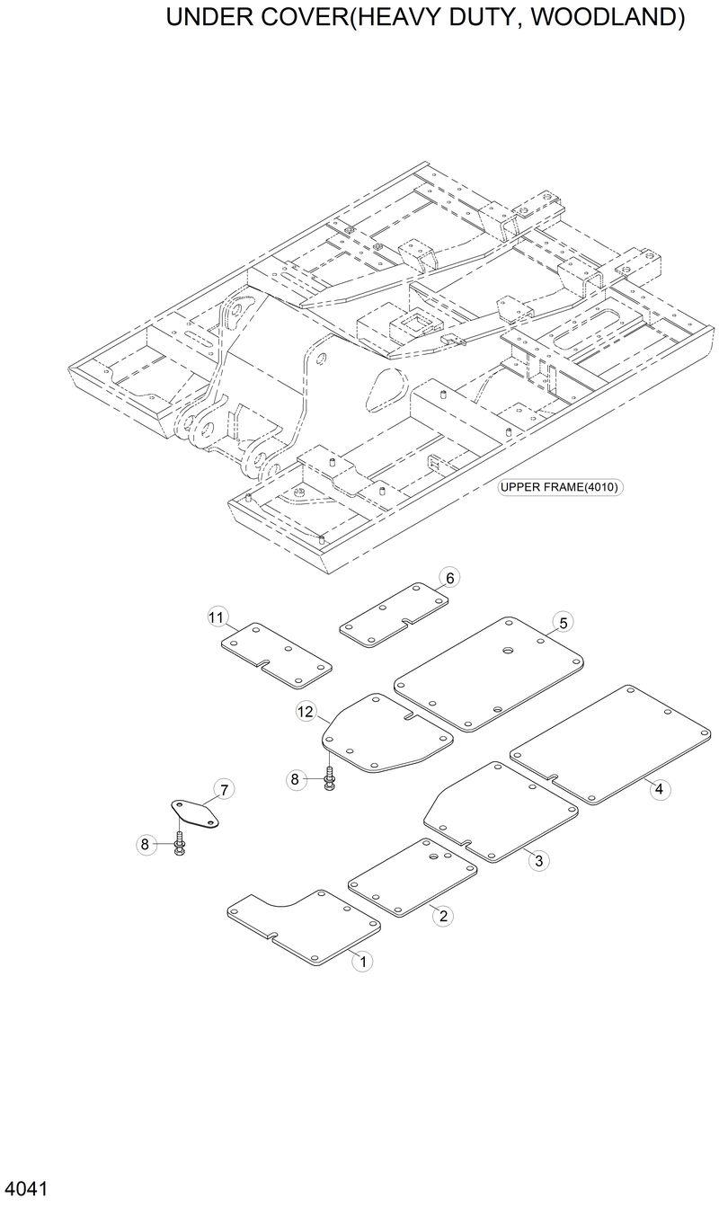 Схема запчастей Hyundai 33HDLL - UNDER COVER(HEAVY DUTY, WOODLAND) 