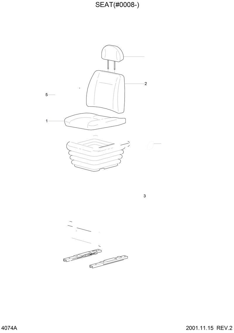 Схема запчастей Hyundai 33HDLL - SEAT(#0008-) 