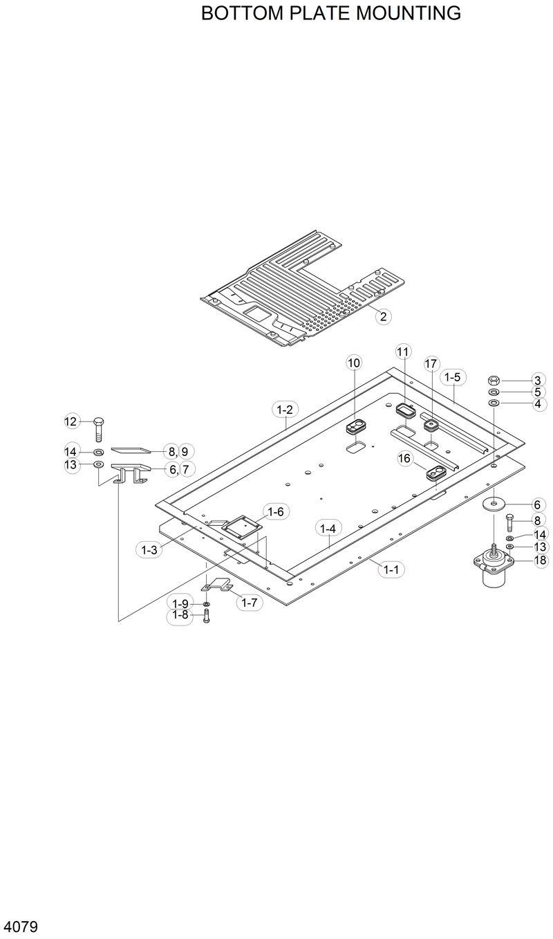 Схема запчастей Hyundai 33HDLL - BOTTOM PLATE MOUNTING 