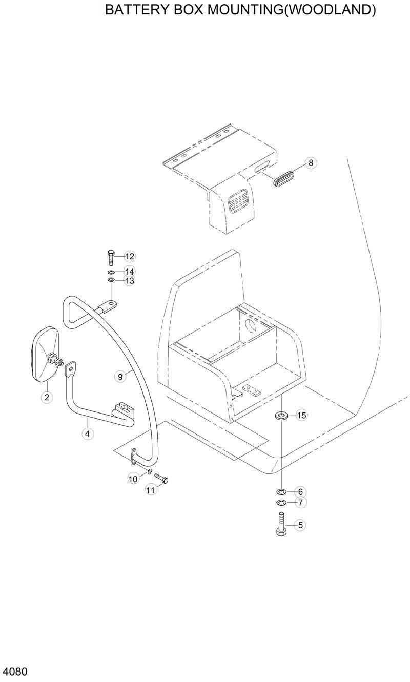 Схема запчастей Hyundai 33HDLL - BATTERY BOX MOUNTING(WOODLAND) 
