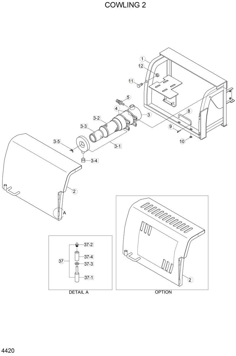 Схема запчастей Hyundai 33HDLL - COWLING 2 