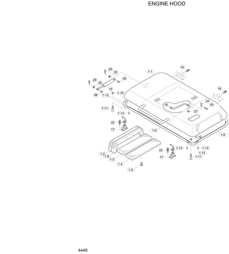 Схема запчастей Hyundai 33HDLL - ENGINE HOOD 