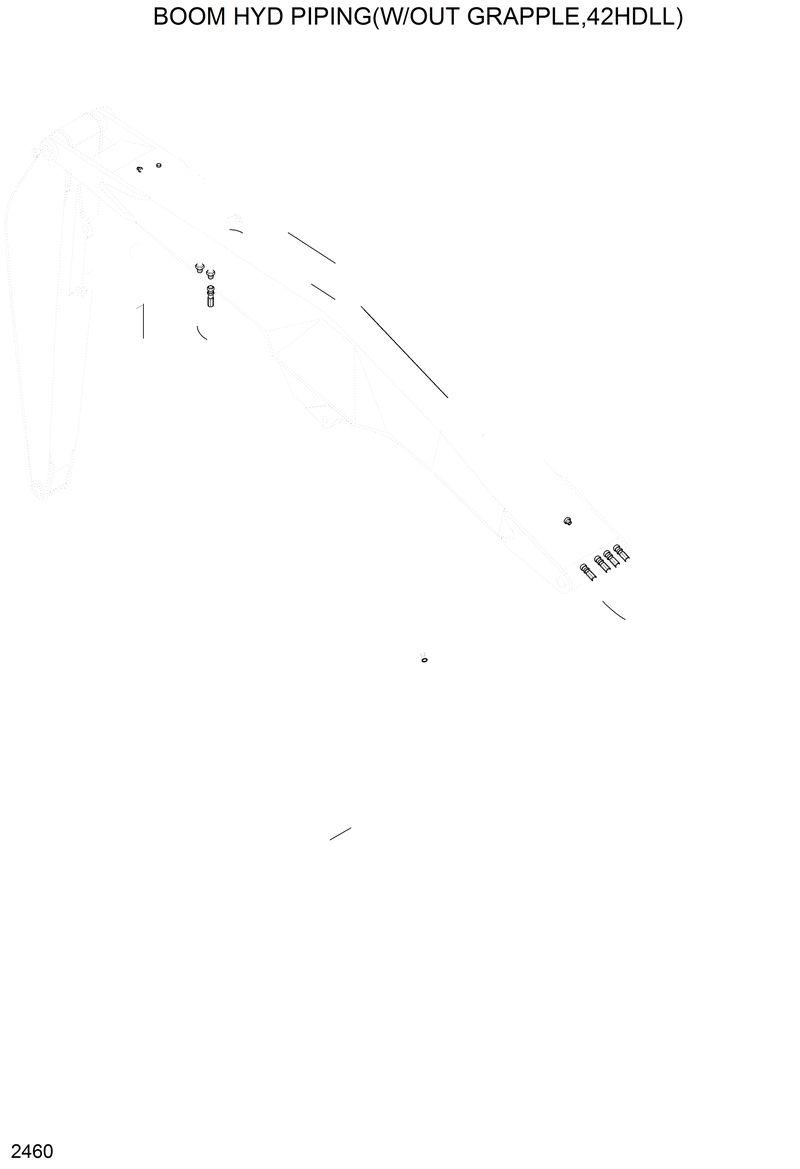 Схема запчастей Hyundai 42HDLL - BOOM HYD PIPE(W/OUT GRAPPLE,42HDLL) 
