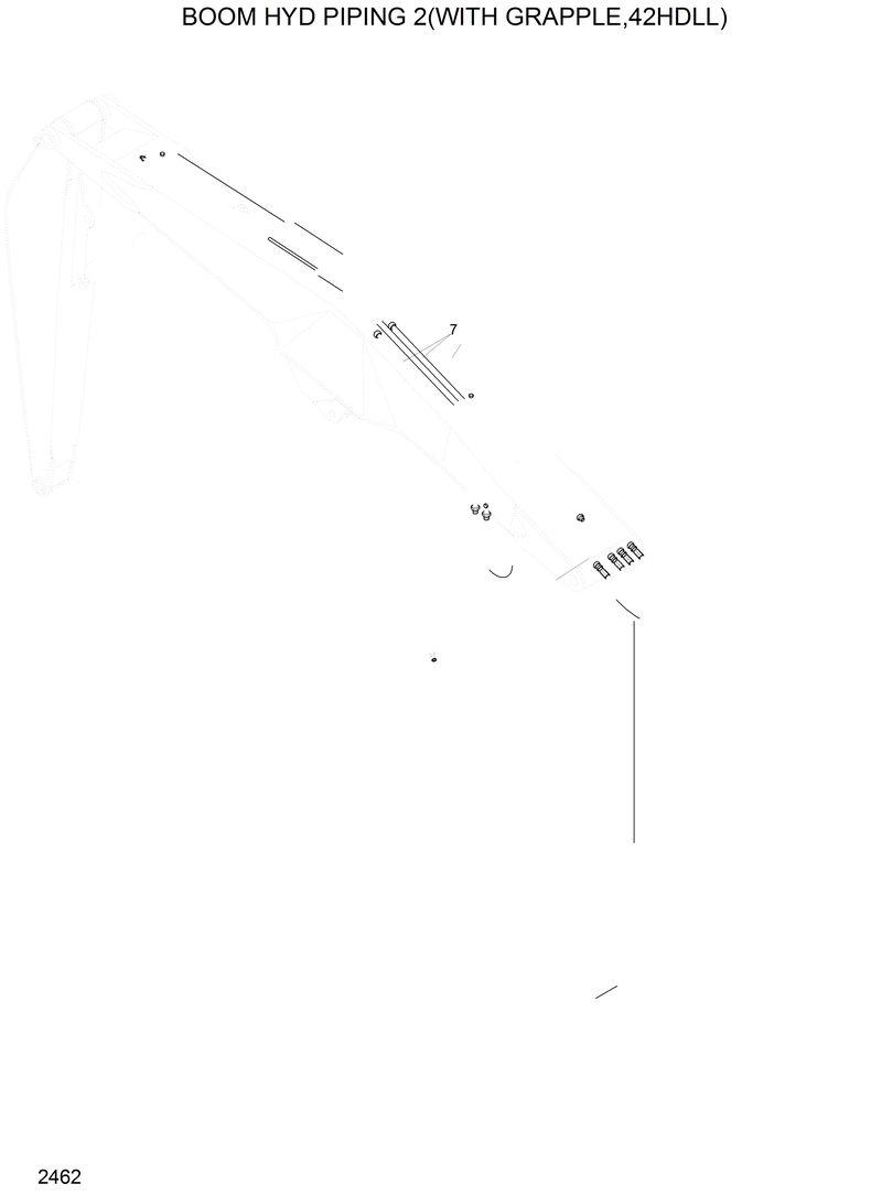 Схема запчастей Hyundai 42HDLL - BOOM HYD PIPING 2(WITH GRAPPLE,42HDLL) 