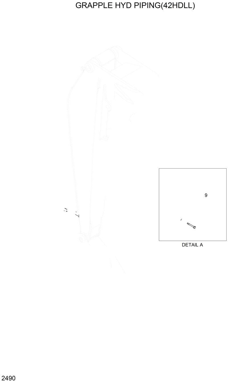 Схема запчастей Hyundai 42HDLL - GRAPPLE HYD PIPING 1(42HDLL) 