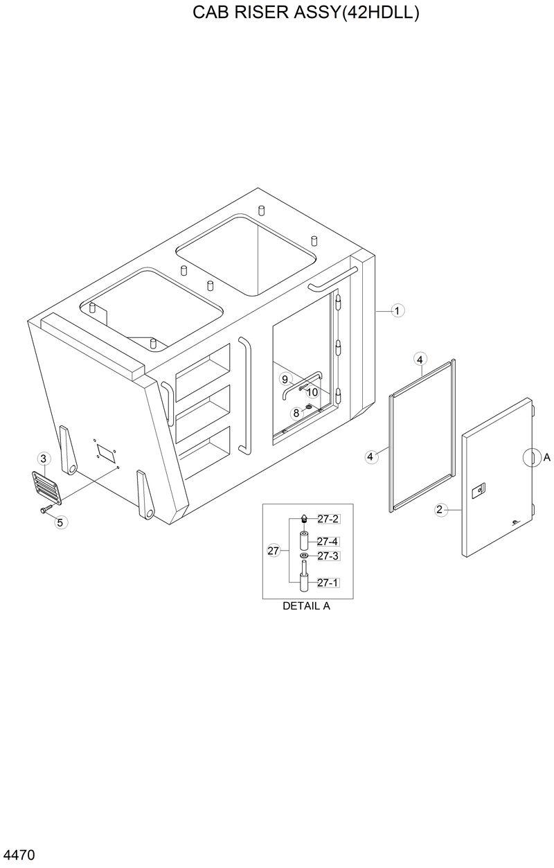 Схема запчастей Hyundai 42HDLL - CAB RISER ASSY(42HDLL) 