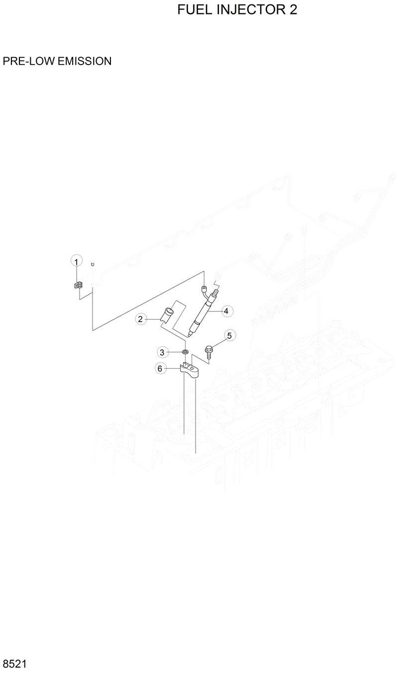 Схема запчастей Hyundai 42HDLL - FUEL INJECTOR 2 